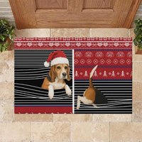 Lovely Beagle Christmas Rubber Doormat Xmas Holiday Patterns - Wonder Print Shop