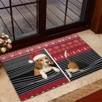 Lovely Beagle Christmas Rubber Doormat Xmas Holiday Patterns - Wonder Print Shop