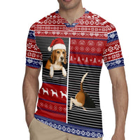 Lovely Beagle Christmas Rugby Jersey Xmas Holiday Patterns - Wonder Print Shop
