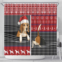 Lovely Beagle Christmas Shower Curtain Xmas Holiday Patterns - Wonder Print Shop