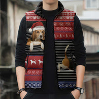 Lovely Beagle Christmas Sleeveless Puffer Jacket Xmas Holiday Patterns - Wonder Print Shop