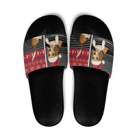 Lovely Beagle Christmas Slide Sandals Xmas Holiday Patterns - Wonder Print Shop
