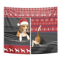 Lovely Beagle Christmas Tapestry Xmas Holiday Patterns - Wonder Print Shop