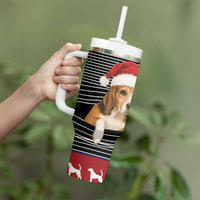 Lovely Beagle Christmas Tumbler With Handle Xmas Holiday Patterns - Wonder Print Shop