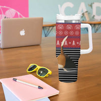 Lovely Beagle Christmas Tumbler With Handle Xmas Holiday Patterns - Wonder Print Shop