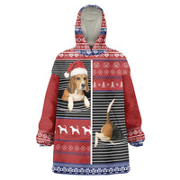 Lovely Beagle Christmas Wearable Blanket Hoodie Xmas Holiday Patterns - Wonder Print Shop