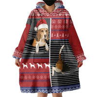 Lovely Beagle Christmas Wearable Blanket Hoodie Xmas Holiday Patterns - Wonder Print Shop