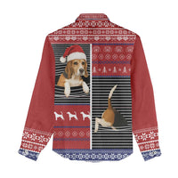 Lovely Beagle Christmas Women Casual Shirt Xmas Holiday Patterns - Wonder Print Shop