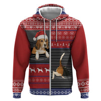 Lovely Beagle Christmas Zip Hoodie Xmas Holiday Patterns - Wonder Print Shop