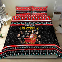 Funny Santa Bedding Set with Cats for Everybody Quote and Red Christmas Pattern - Wonder Print Shop