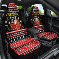 Funny Santa Car Seat Cover with Cats for Everybody Quote and Red Christmas Pattern - Wonder Print Shop