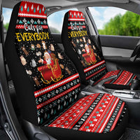 Funny Santa Car Seat Cover with Cats for Everybody Quote and Red Christmas Pattern - Wonder Print Shop