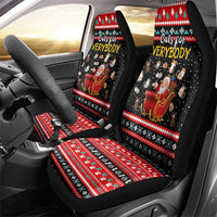 Funny Santa Car Seat Cover with Cats for Everybody Quote and Red Christmas Pattern - Wonder Print Shop