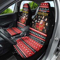 Funny Santa Car Seat Cover with Cats for Everybody Quote and Red Christmas Pattern - Wonder Print Shop