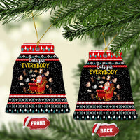 Funny Santa Ceramic Ornament with Cats for Everybody Quote and Red Christmas Pattern - Wonder Print Shop
