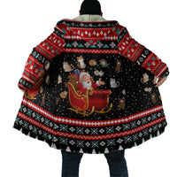 Funny Santa Cloak with Cats for Everybody Quote and Red Christmas Pattern - Wonder Print Shop