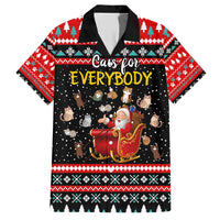 Funny Santa Hawaiian Shirt with Cats for Everybody Quote and Red Christmas Pattern - Wonder Print Shop