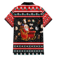 Funny Santa Hawaiian Shirt with Cats for Everybody Quote and Red Christmas Pattern - Wonder Print Shop