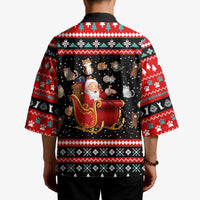 Funny Santa Kimono with Cats for Everybody Quote and Red Christmas Pattern - Wonder Print Shop