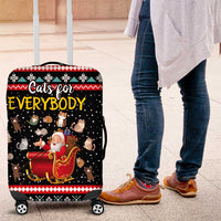 Funny Santa Luggage Cover with Cats for Everybody Quote and Red Christmas Pattern - Wonder Print Shop