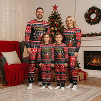 Funny Santa Christmas Pajama Set with Cats for Everybody Quote and Red Christmas Pattern - Wonder Print Shop