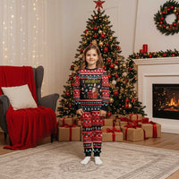 Funny Santa Christmas Pajama Set with Cats for Everybody Quote and Red Christmas Pattern - Wonder Print Shop