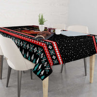 Funny Santa Tablecloth with Cats for Everybody Quote and Red Christmas Pattern - Wonder Print Shop