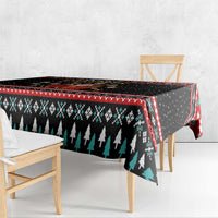 Funny Santa Tablecloth with Cats for Everybody Quote and Red Christmas Pattern - Wonder Print Shop