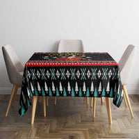 Funny Santa Tablecloth with Cats for Everybody Quote and Red Christmas Pattern - Wonder Print Shop