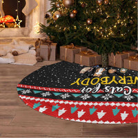 Funny Santa Tree Skirt with Cats for Everybody Quote and Red Christmas Pattern - Wonder Print Shop