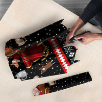 Funny Santa Umbrella with Cats for Everybody Quote and Red Christmas Pattern - Wonder Print Shop