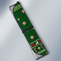 Funny Cats Make Me Happy Humans Make My Head Hurt Quote Auto Sun Shade with Green Christmas Pattern - Wonder Print Shop