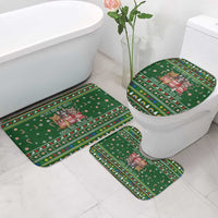 Funny Cats Make Me Happy Humans Make My Head Hurt Quote Bathroom Set with Green Christmas Pattern - Wonder Print Shop