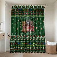 Funny Cats Make Me Happy Humans Make My Head Hurt Quote Bathroom Set with Green Christmas Pattern - Wonder Print Shop