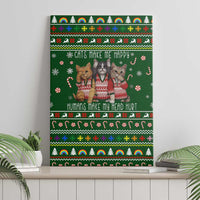 Funny Cats Make Me Happy Humans Make My Head Hurt Quote Canvas Wall Art with Green Christmas Pattern - Wonder Print Shop