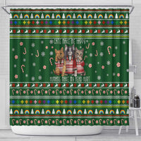 Funny Cats Make Me Happy Humans Make My Head Hurt Quote Shower Curtain with Green Christmas Pattern - Wonder Print Shop