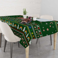 Funny Cats Make Me Happy Humans Make My Head Hurt Quote Tablecloth with Green Christmas Pattern - Wonder Print Shop