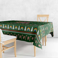 Funny Cats Make Me Happy Humans Make My Head Hurt Quote Tablecloth with Green Christmas Pattern - Wonder Print Shop