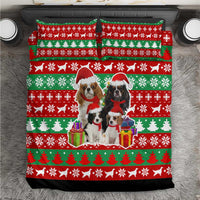 Christmas Dogs Bedding Set with Santa Hats and Red Green Holiday Pattern - Wonder Print Shop