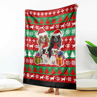 Christmas Dogs Blanket with Santa Hats and Red Green Holiday Pattern - Wonder Print Shop