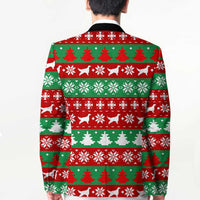 Christmas Dogs Blazer with Santa Hats and Red Green Holiday Pattern - Wonder Print Shop