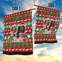 Christmas Dogs Garden Flag with Santa Hats and Red Green Holiday Pattern - Wonder Print Shop