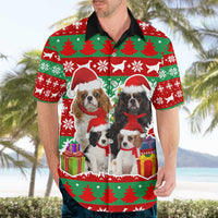 Christmas Dogs Hawaiian Shirt with Santa Hats and Red Green Holiday Pattern - Wonder Print Shop
