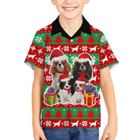 Christmas Dogs Hawaiian Shirt with Santa Hats and Red Green Holiday Pattern - Wonder Print Shop