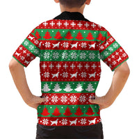 Christmas Dogs Hawaiian Shirt with Santa Hats and Red Green Holiday Pattern - Wonder Print Shop