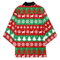 Christmas Dogs Kimono with Santa Hats and Red Green Holiday Pattern - Wonder Print Shop