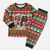 Christmas Dogs Christmas Pajama Set with Santa Hats and Red Green Holiday Pattern - Wonder Print Shop