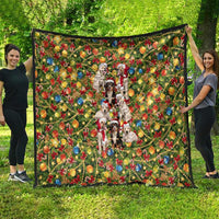 Christmas Dogs Quilt with Santa Hats and Festive Ornament Pattern - Wonder Print Shop