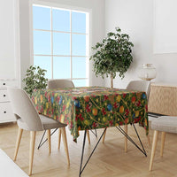 Christmas Dogs Tablecloth with Santa Hats and Festive Ornament Pattern - Wonder Print Shop