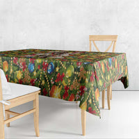 Christmas Dogs Tablecloth with Santa Hats and Festive Ornament Pattern - Wonder Print Shop